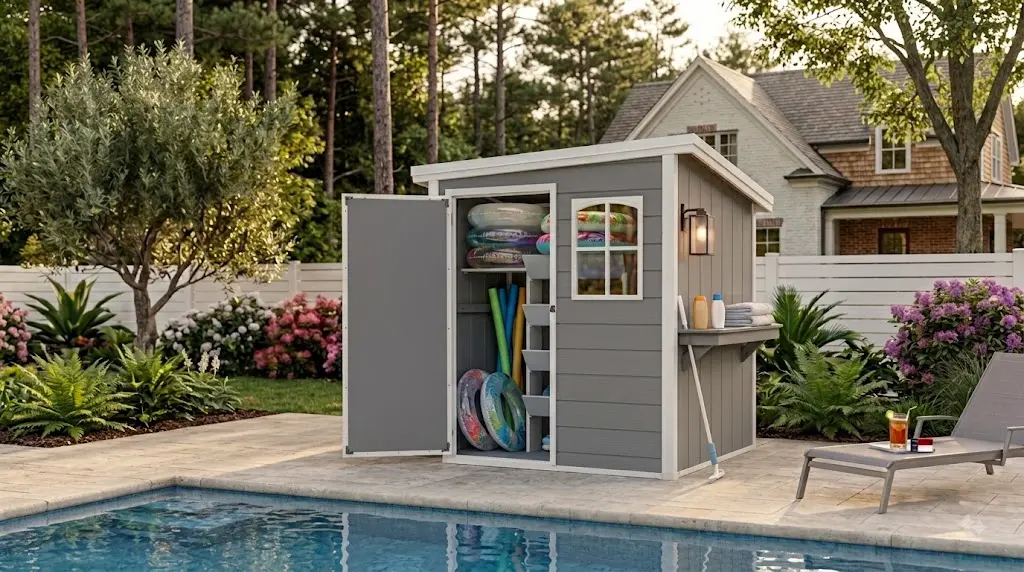 North Carolina Pool Storage Shed