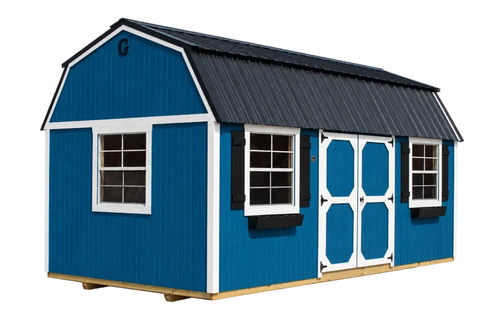 side lofted barn graceland shed nc