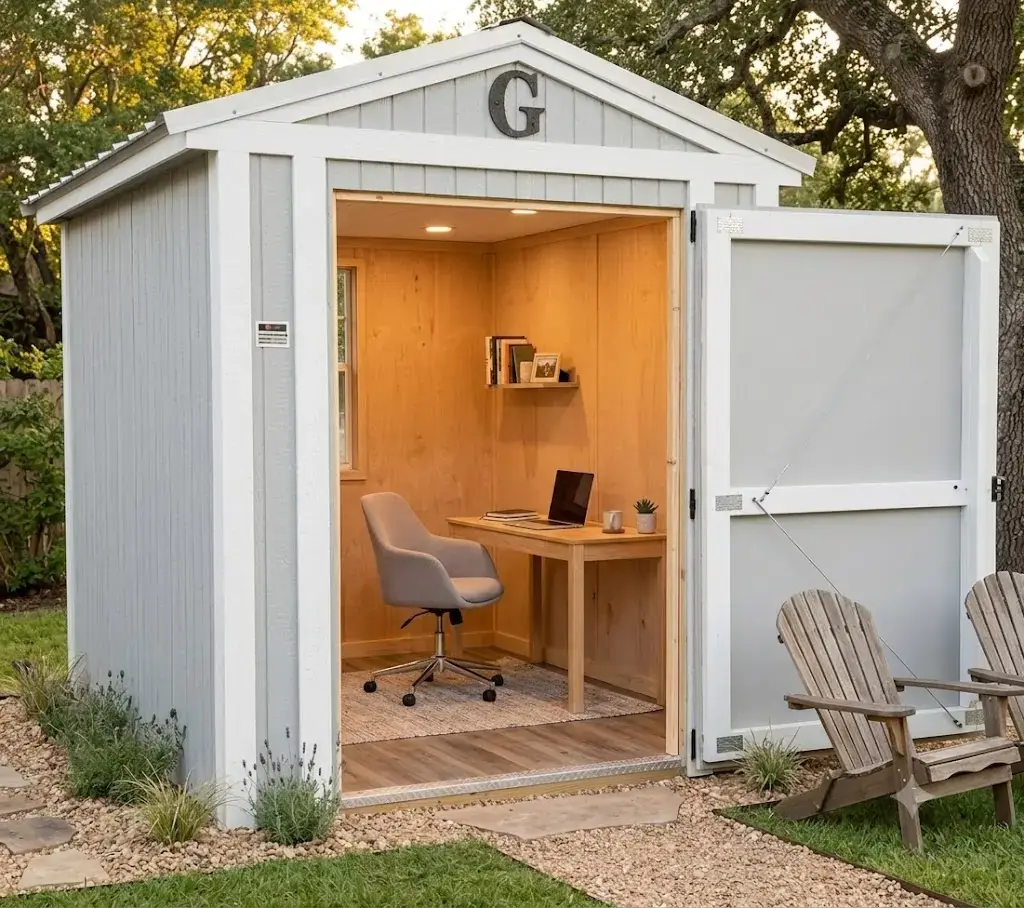 Backyard office shed in North Carolina